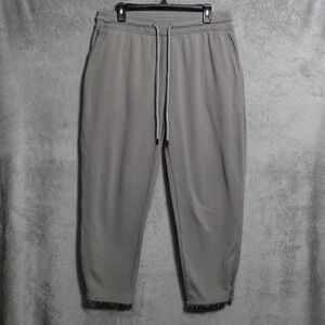 ATM Sweatpants Mens 2XL Gray Jogger Pants Drawstring Snap Hem Raw Edge Cotton